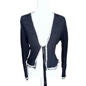 Y2k the limited black silk top sz l